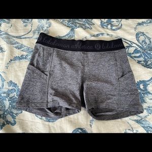 Grey Lululemon Spandex shorts size 8